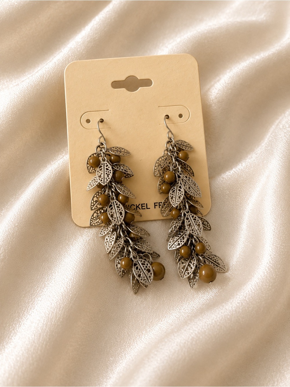 Vintage-Inspired Olive Leaf Dangle Earrings